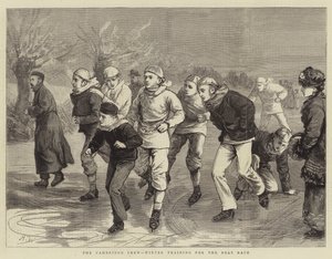 El equipo de Cambridge, entrenamiento de invierno para la carrera de botes